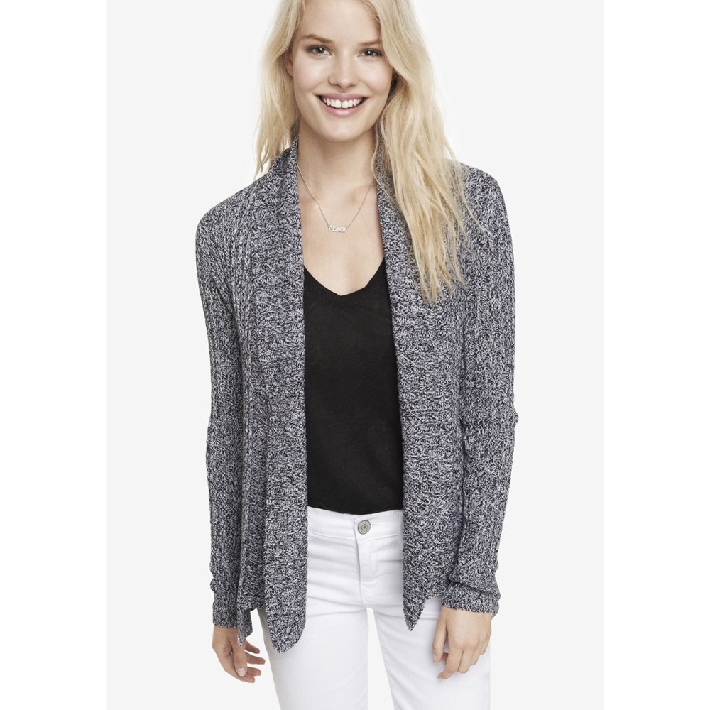 Express Marled Ribbed Cardigan